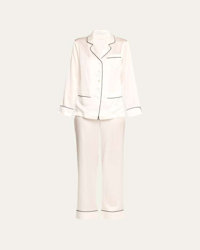 Coco Straight-Leg Silk Pajama Set