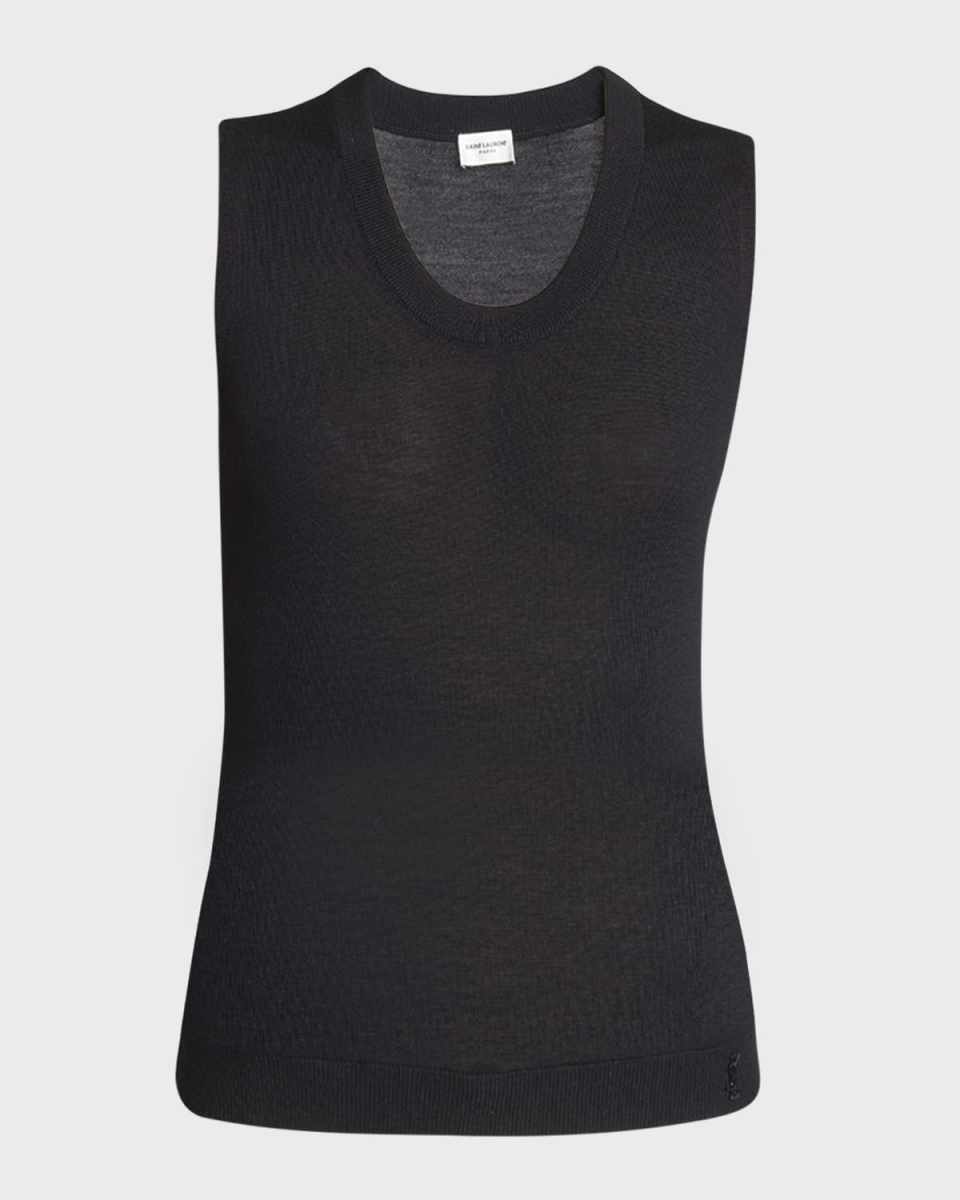 Scoop-Neck Sleeveless Knit Tank Top