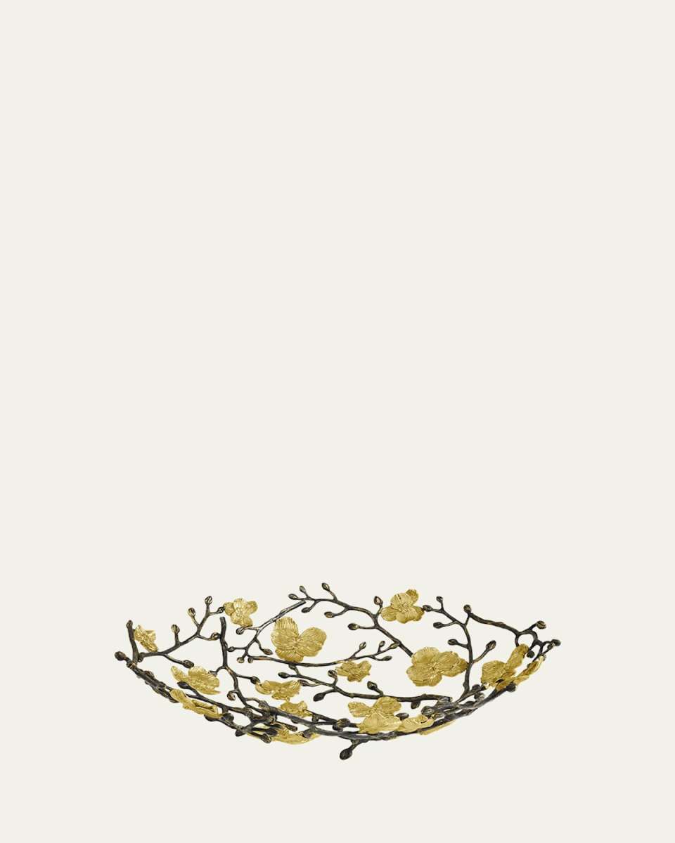 Gold Orchid Centerpiece Bowl