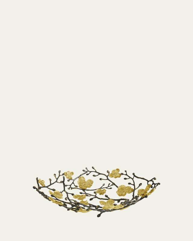 Gold Orchid Centerpiece Bowl