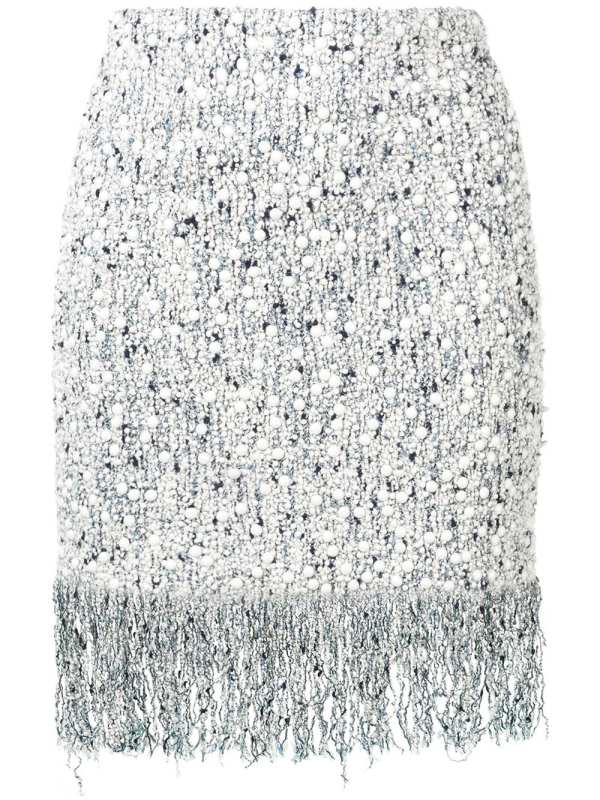 ceramic details fringed skirt
