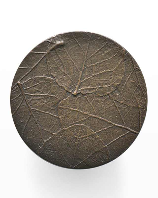 Forest Leaf Round Knob - Oxidized