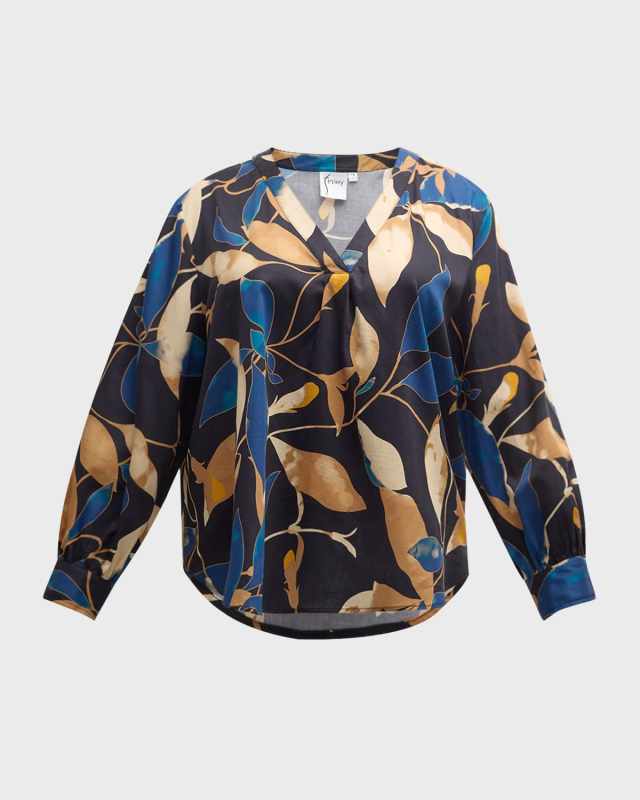 Plus Size Celeste Floral-Print Cotton Top