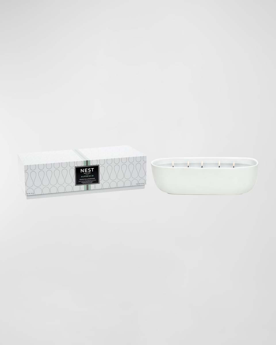 White Tea and Rosemary Alfresco Multi-Wick Trough Candle, 1250 g