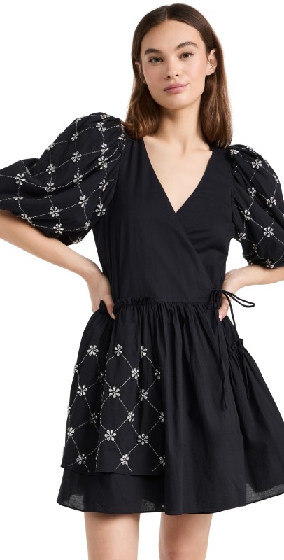RHODE Elsa Dress Black Daisy Crystal