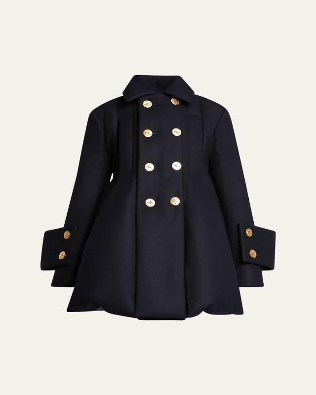 Double-Breast Padded Wool Coat