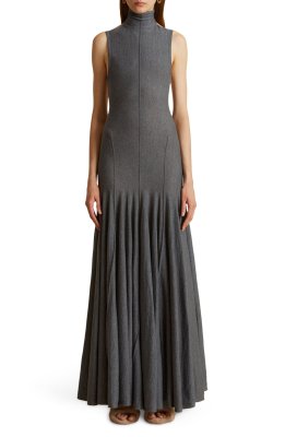 Khaite Romee Sleeveless Turtleneck Merino Wool Sweater Dress