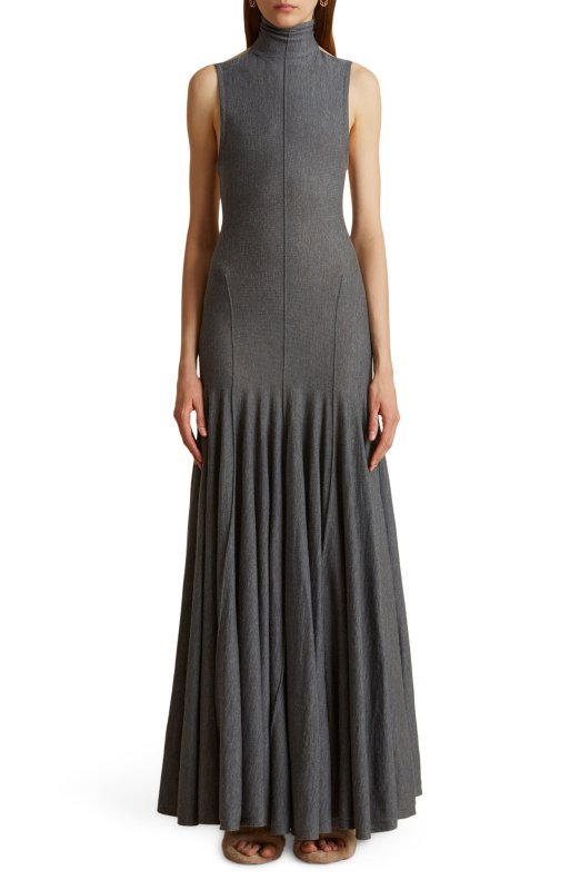 Khaite Romee Sleeveless Turtleneck Merino Wool Sweater Dress