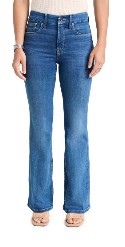 Good American Good Petite Flare Jeans blue007