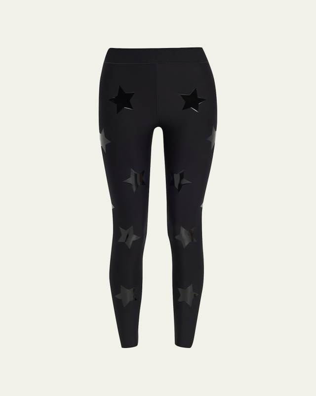 Lux Knockout Star-Print Ankle Leggings
