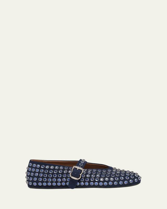 Crystal Stud Mary Jane Ballerina Flats