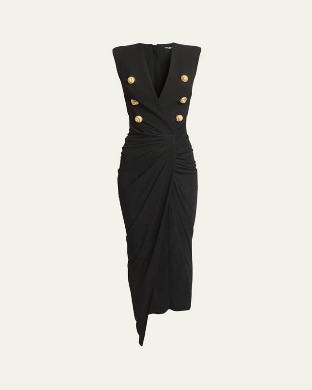 Tailored Gown with Embossed Button Details