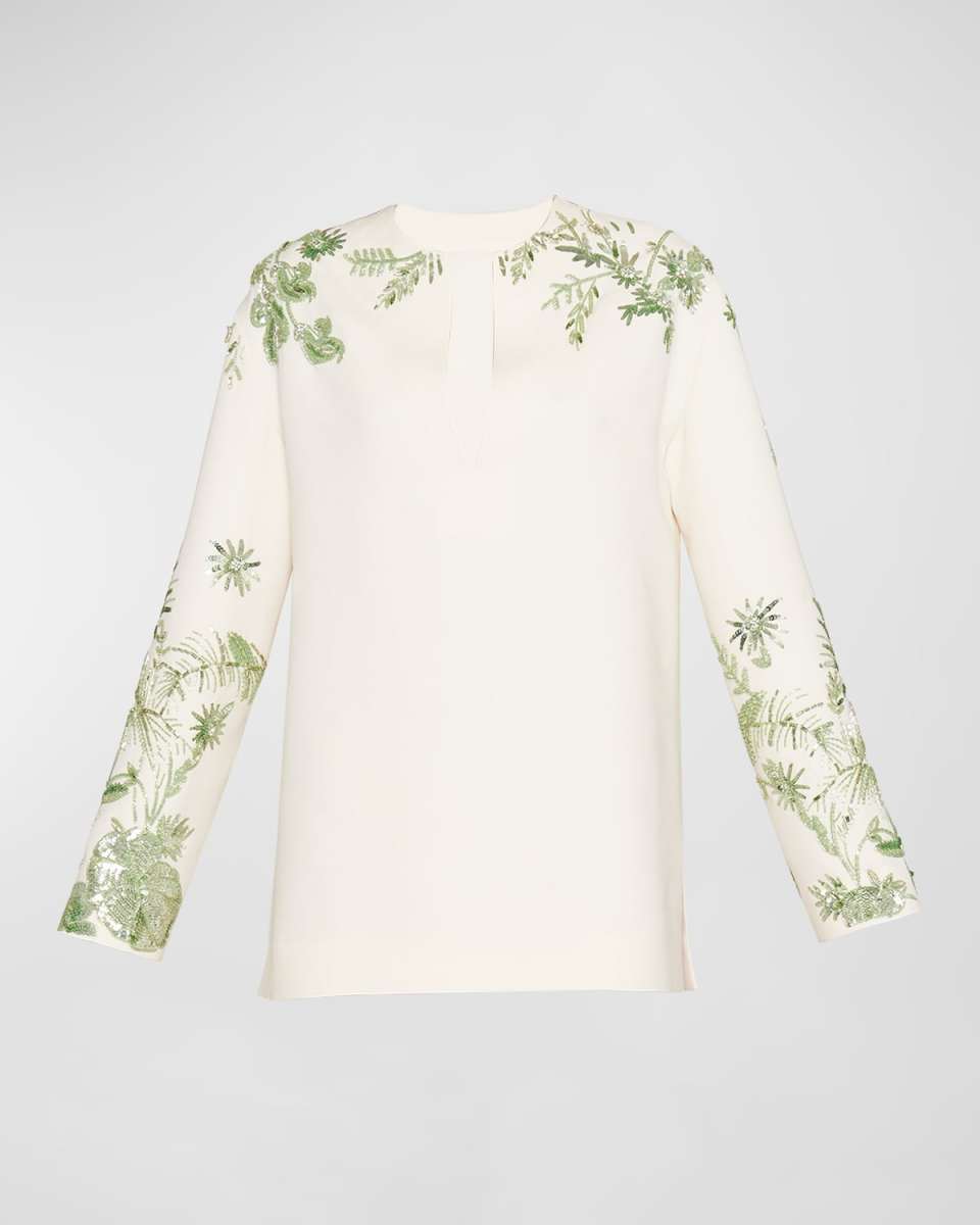 Crepe Couture Embroidered Tunic Dress
