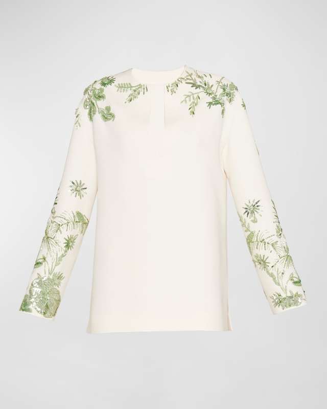 Crepe Couture Embroidered Tunic Dress