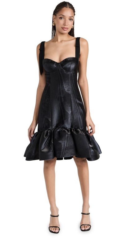 Bach Mai Bustier Mini Volant Gown Black