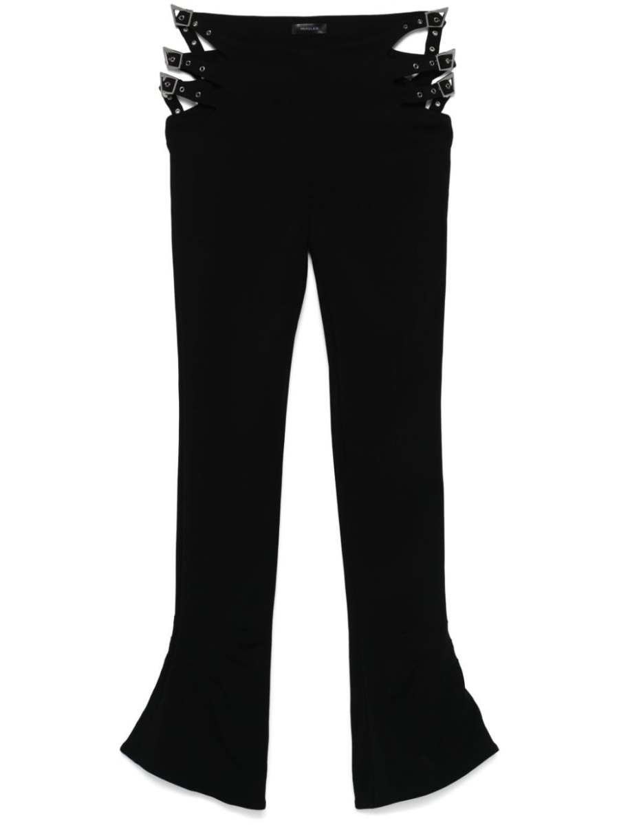 buckle-detail flared trousers
