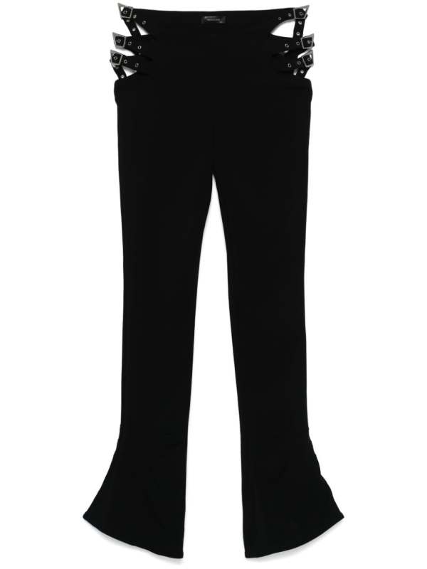 buckle-detail flared trousers
