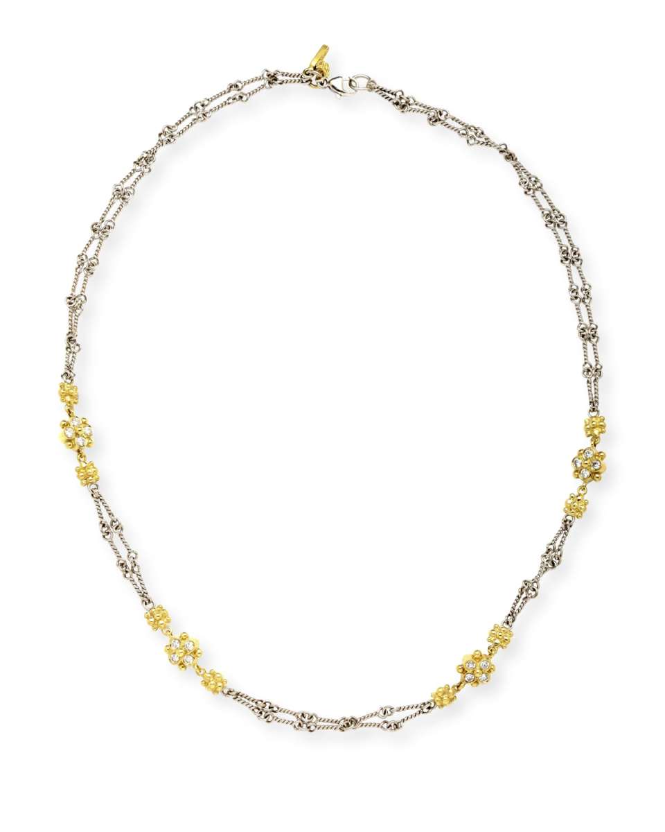 Two-Tone Gold Double-Link Hand Made Chain Necklace