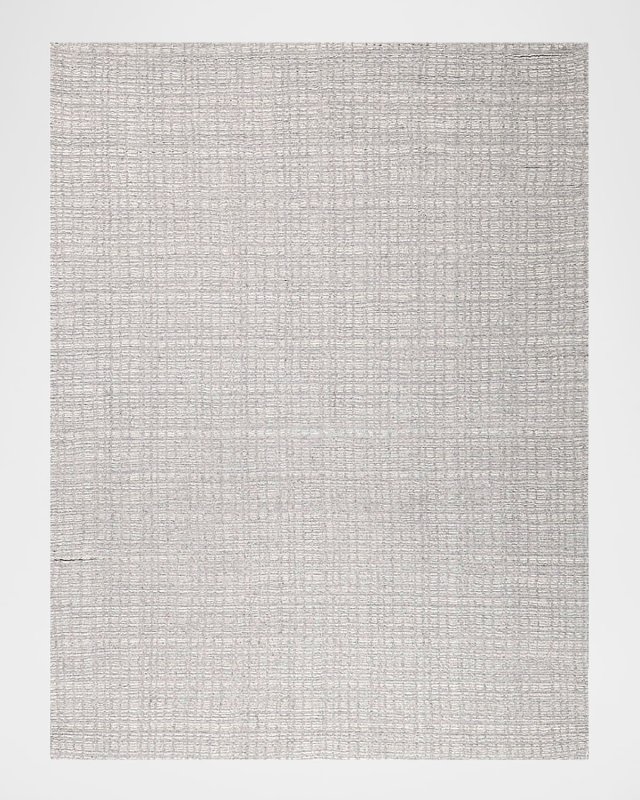 Alpine Hand-Loomed Silver & Ivory Rug, 9' x 12'