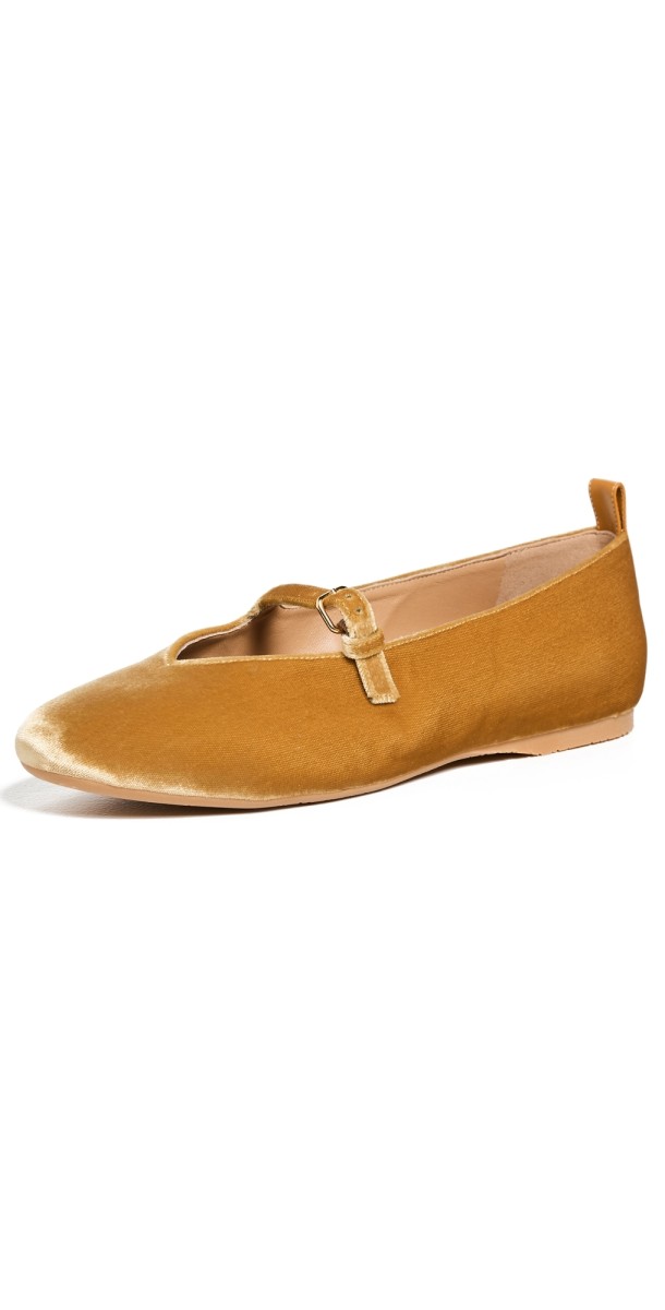 JW Anderson Velvet Ballerina Flats Medium Orange