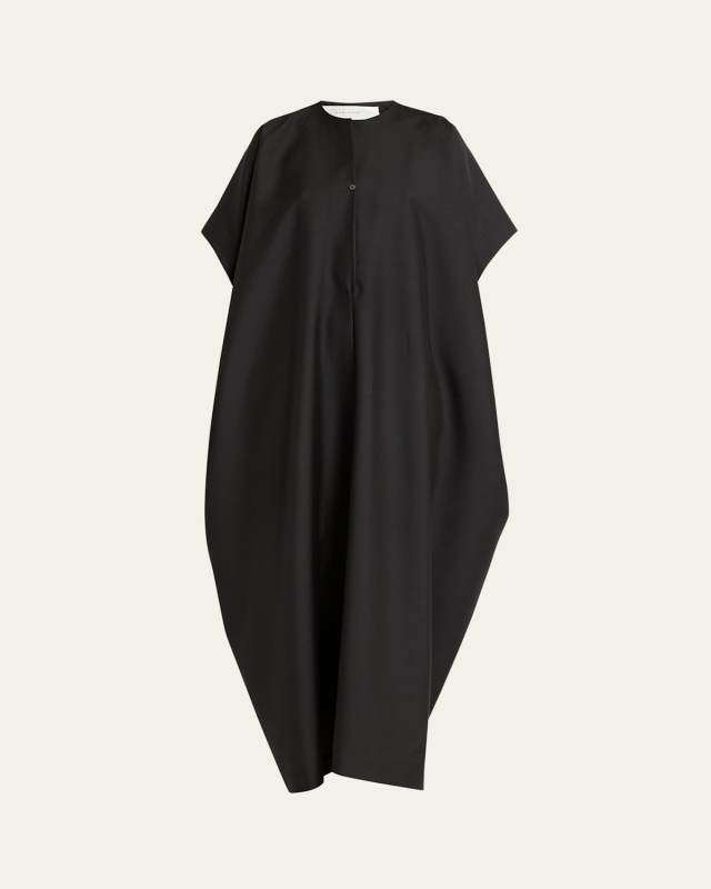 Saule Short-Sleeve Curved Shift Maxi Dress