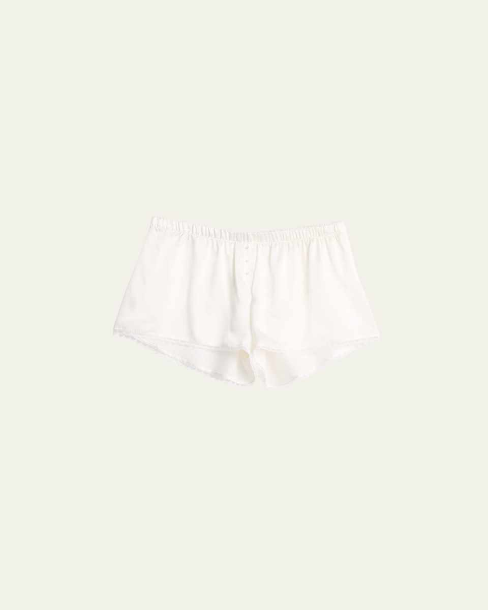 Gigi Taormina Lace-Trim Silk Boxer Shorts