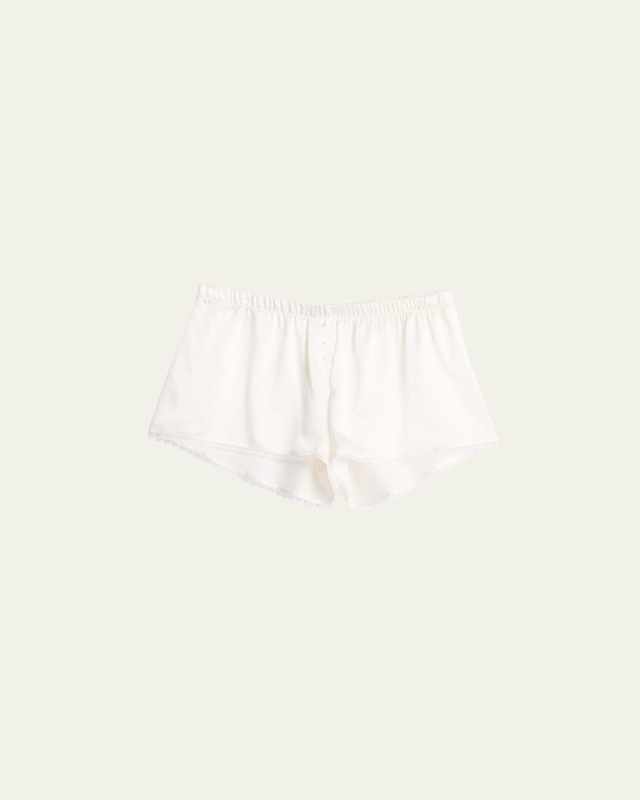 Gigi Taormina Lace-Trim Silk Boxer Shorts