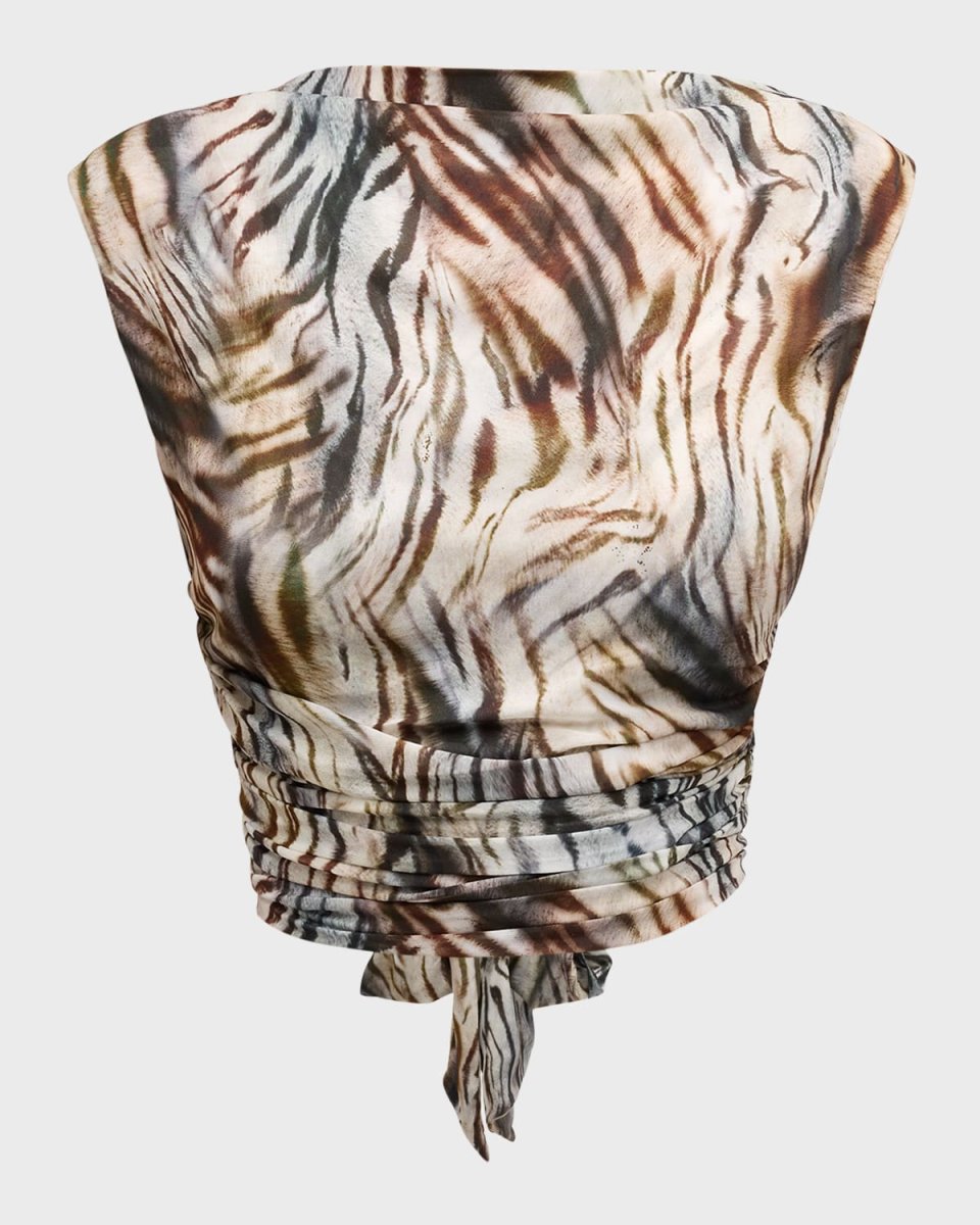 Adeline Backless Safari Printed Crop Top