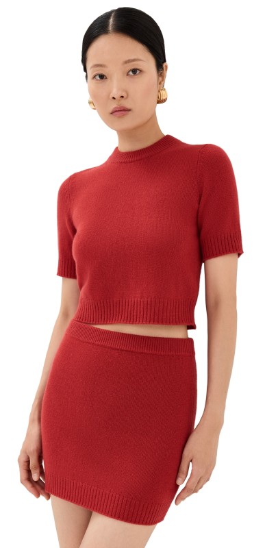 Reformation Londyn Cashmere Two Piece Dress Set Sundried Tomato