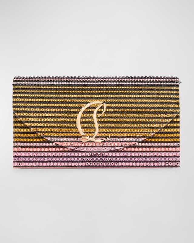 Loubi54 Wallet on Chain in Strass Crepe Satin