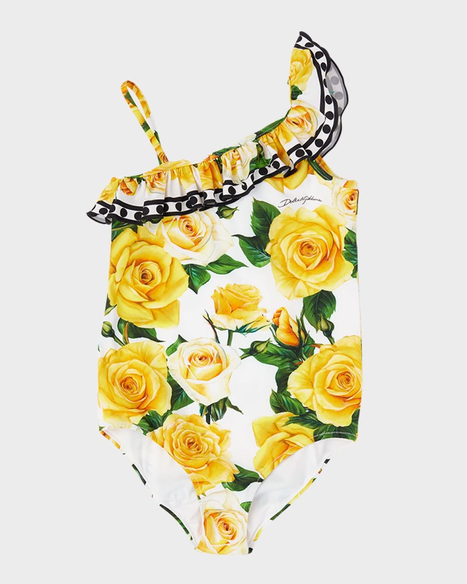 Girl's Flowering One-Piece Swimsuit, Size 8-