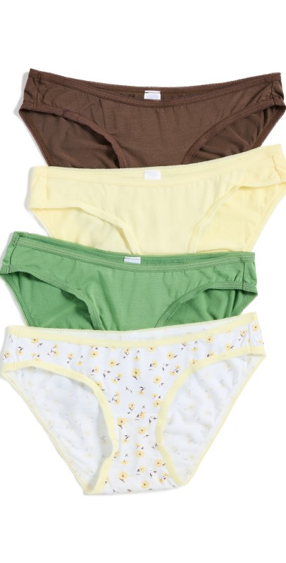 Stripe & Stare Stripe and Stare x Camille Charriere Picot Original Knickers of 4 Pack Multi