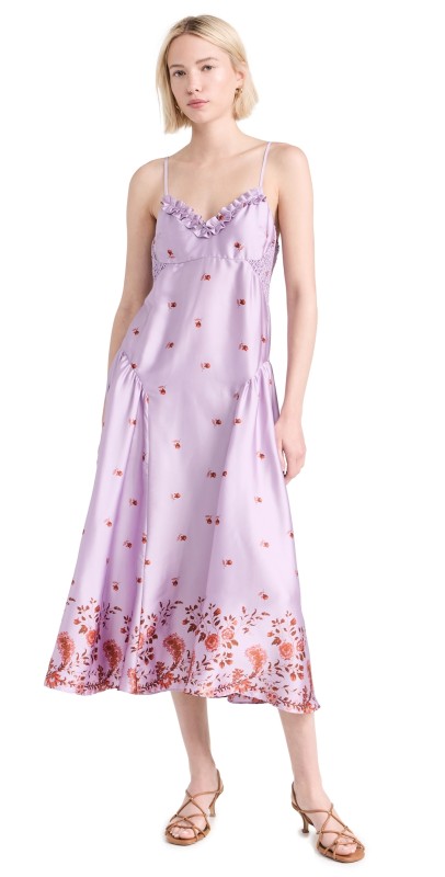 Free People On My Own Dress Lilac Combo