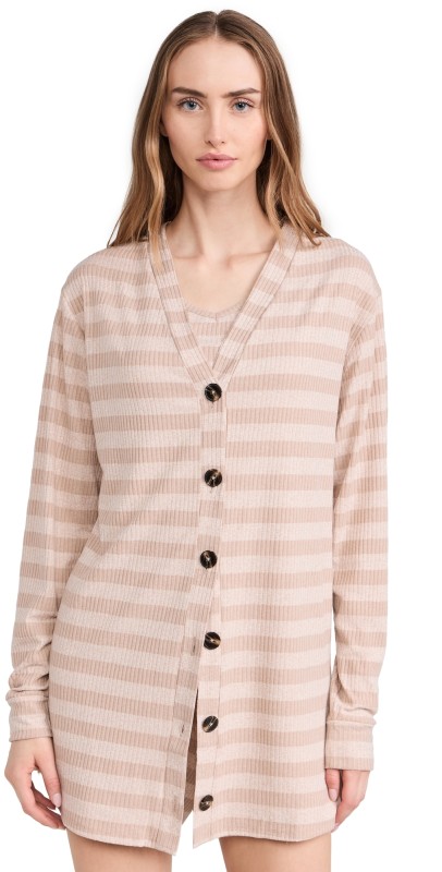 Honeydew Intimates All Set Cardigan Wheat Stripe