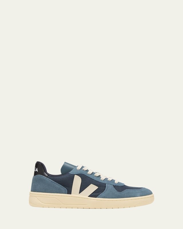 V-10 Colorblock Leather Low-Top Sneakers