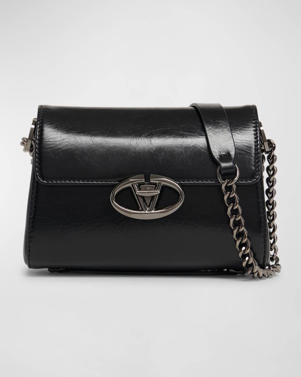 Mini VLOGO Glossy Leather Shoulder Bag
