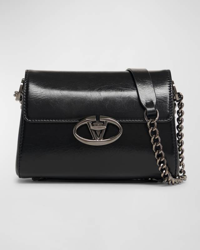 Mini VLOGO Glossy Leather Shoulder Bag