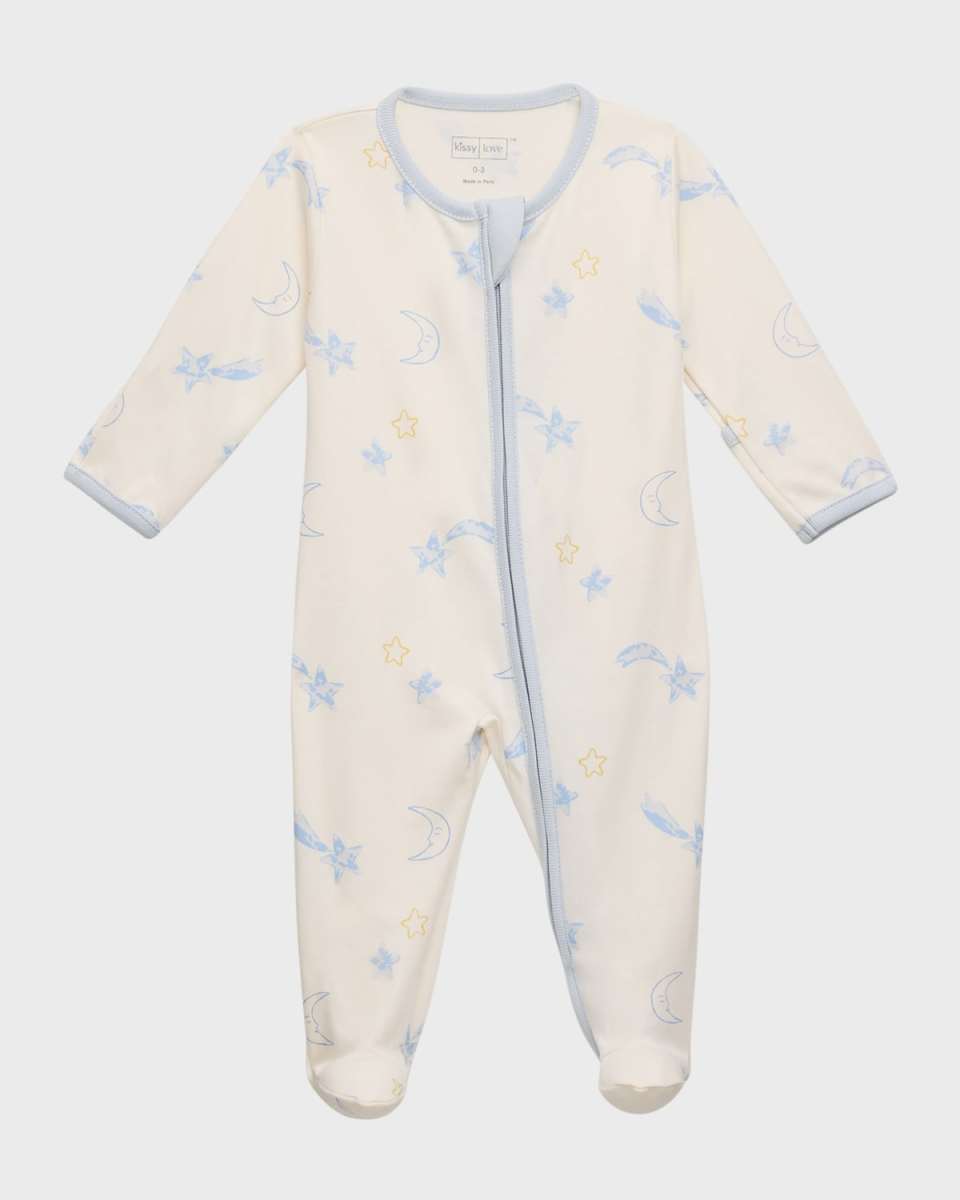 Boy's Starry Sky Printed Footie, Size Newborn-9M