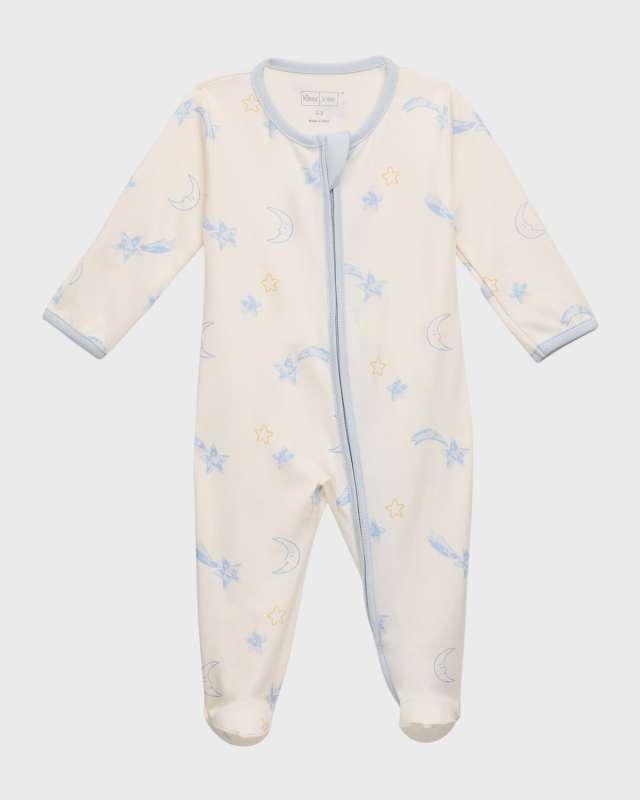 Boy's Starry Sky Printed Footie, Size Newborn-9M