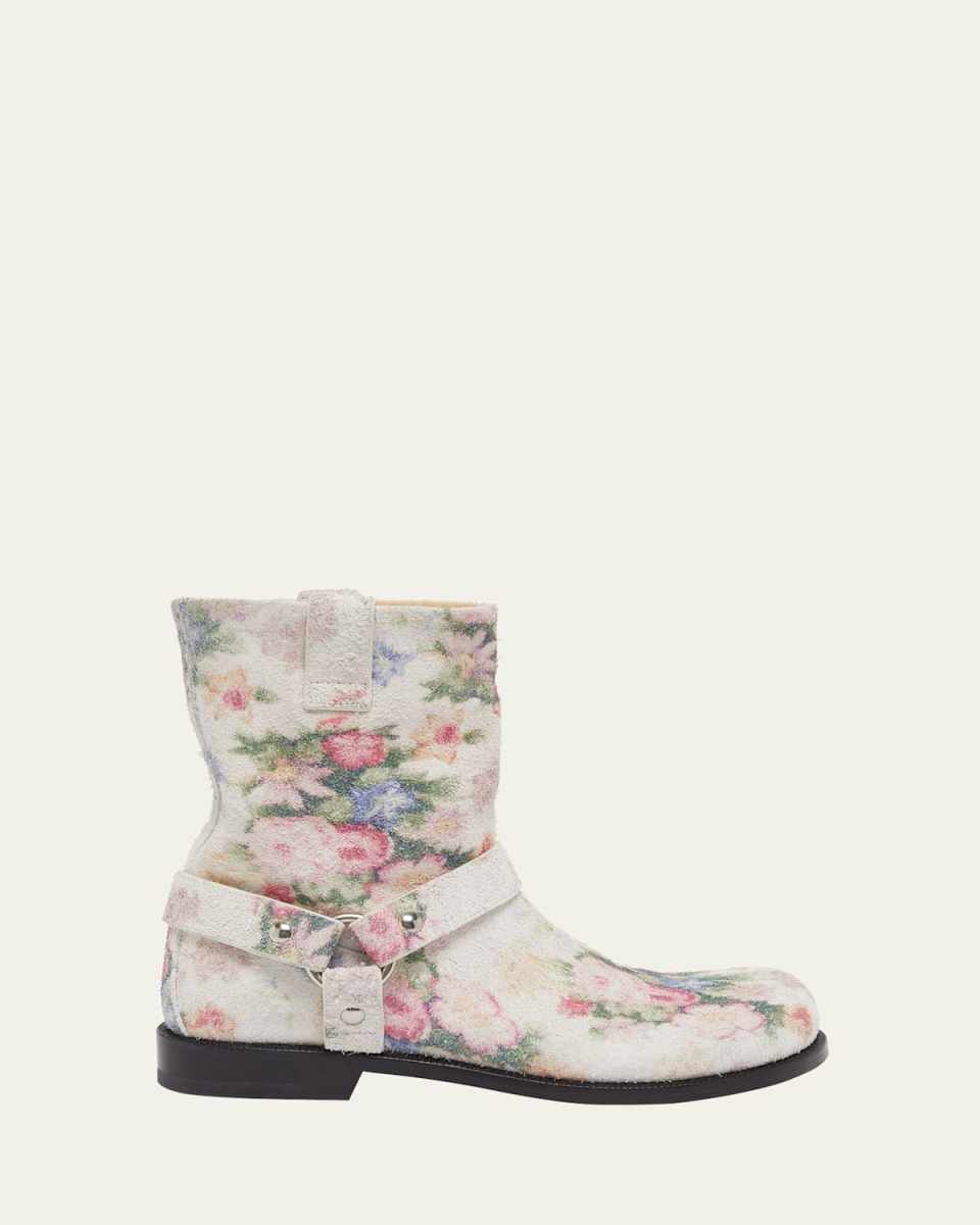 Campo Floral Suede Biker Booties