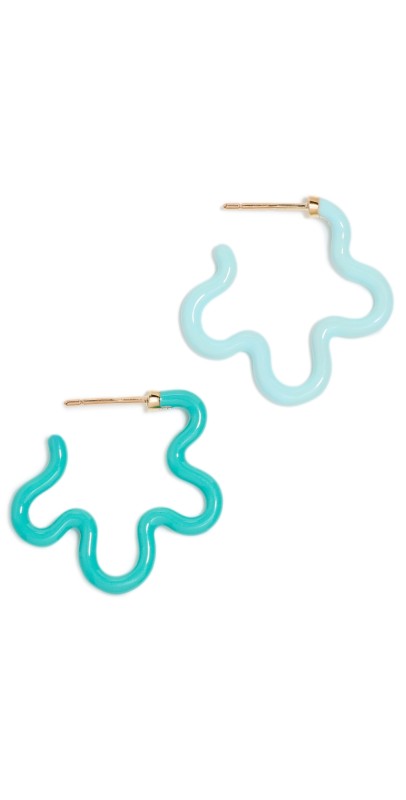 Bea Bongiasca Two Tone Earrings Hint of Mint/Blue Iris