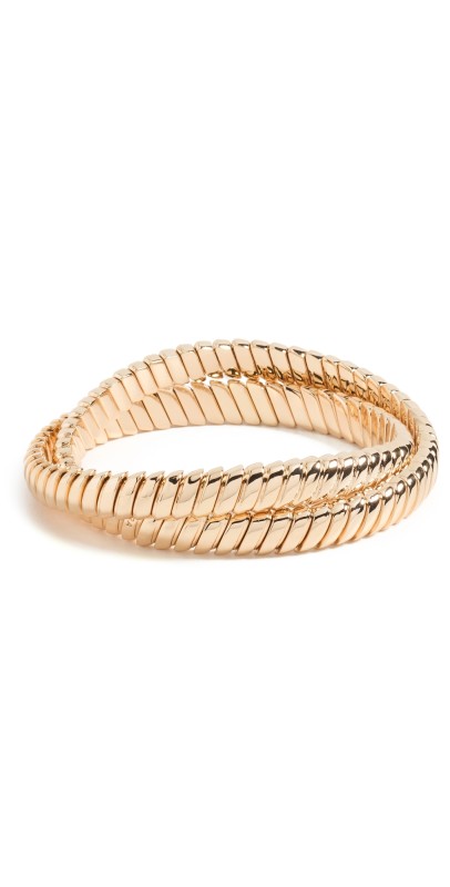 Roxanne Assoulin The Double Cobra Bracelet Shiny Gold