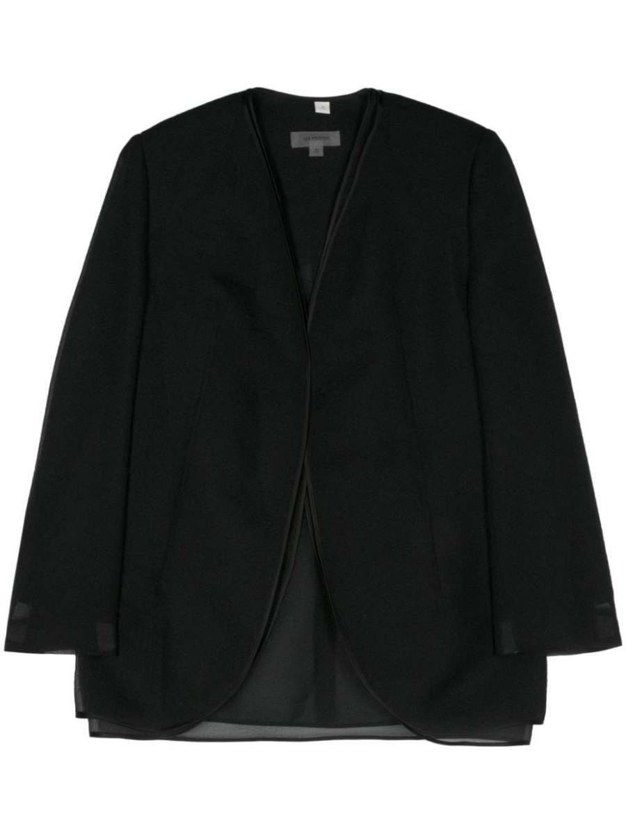 semi-sheer seersucker blazer set