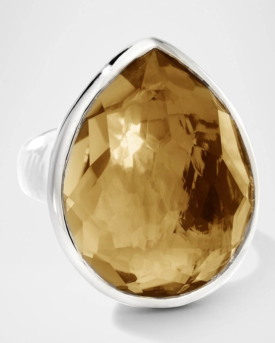 Rock Candy Cognac Citrine Teardrop Ring in Sterling Silver