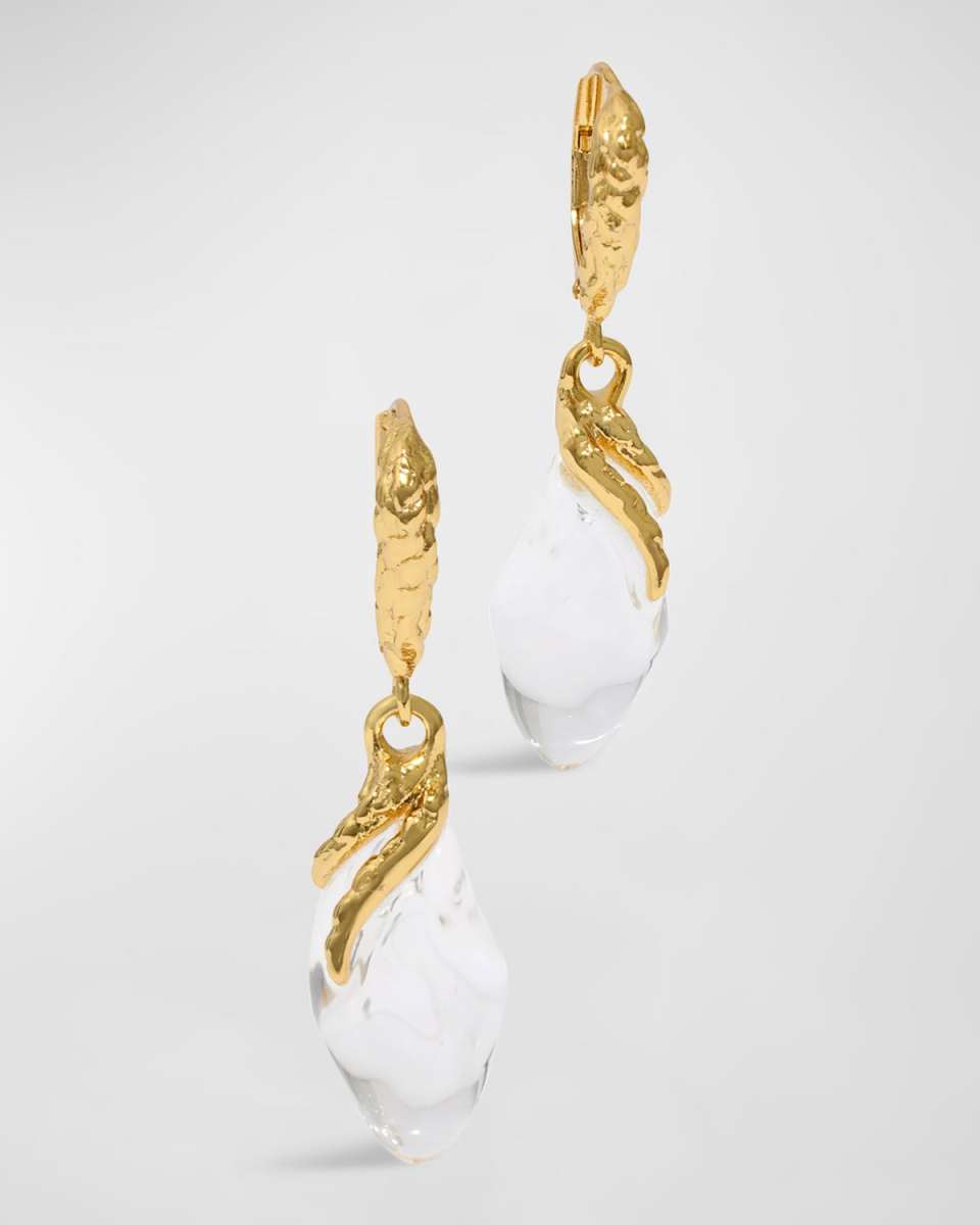 Liquid Vine Lucite Raindrop Leverback Earrings