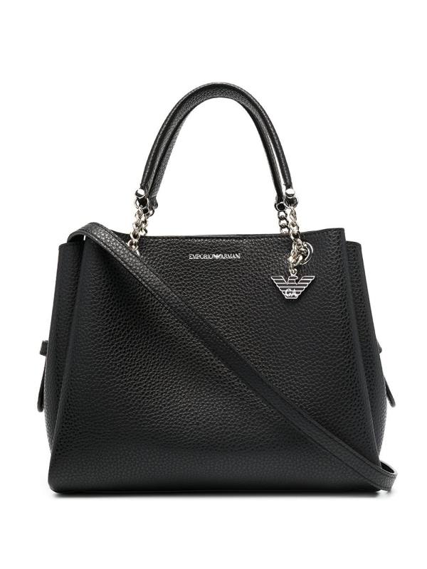 pebbled effect chain strap tote bag