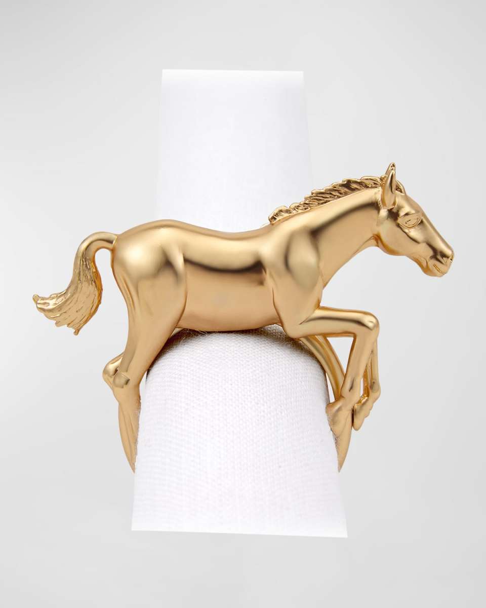 Horse 24K Gold-Plated Napkin Rings Jewels, Set of 4