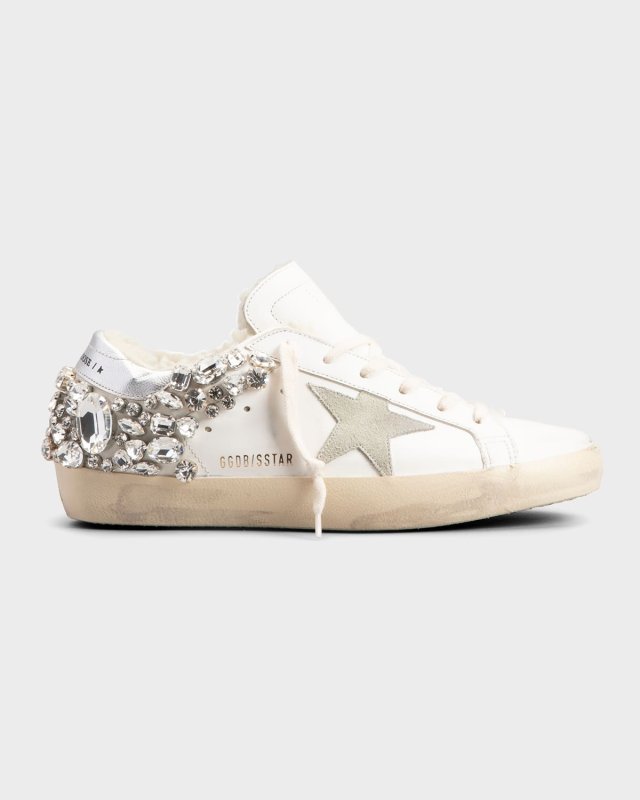 Superstar Crystal Shearling Low-Top Sneakers
