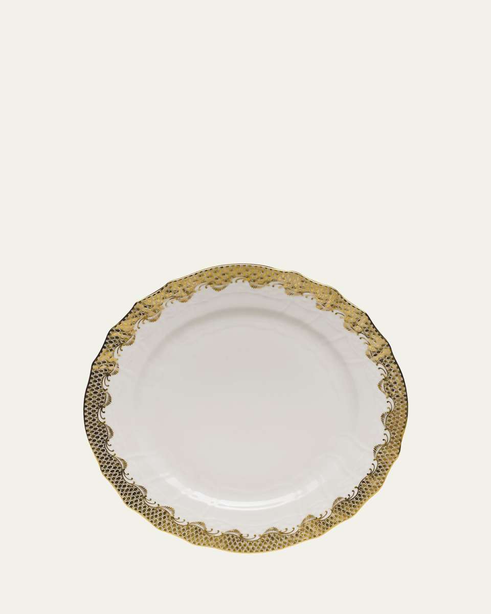 Fish Scale 24K Gold-Painted Service Plate