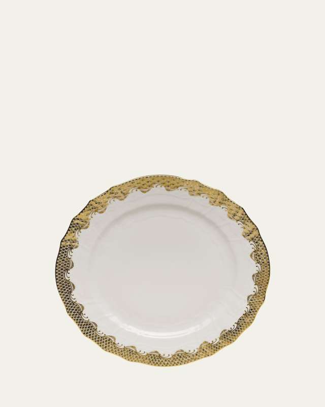 Fish Scale 24K Gold-Painted Service Plate